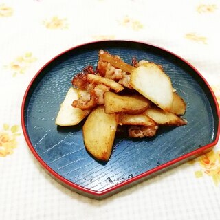 里芋とごぼうで♪豚肉の生姜焼き